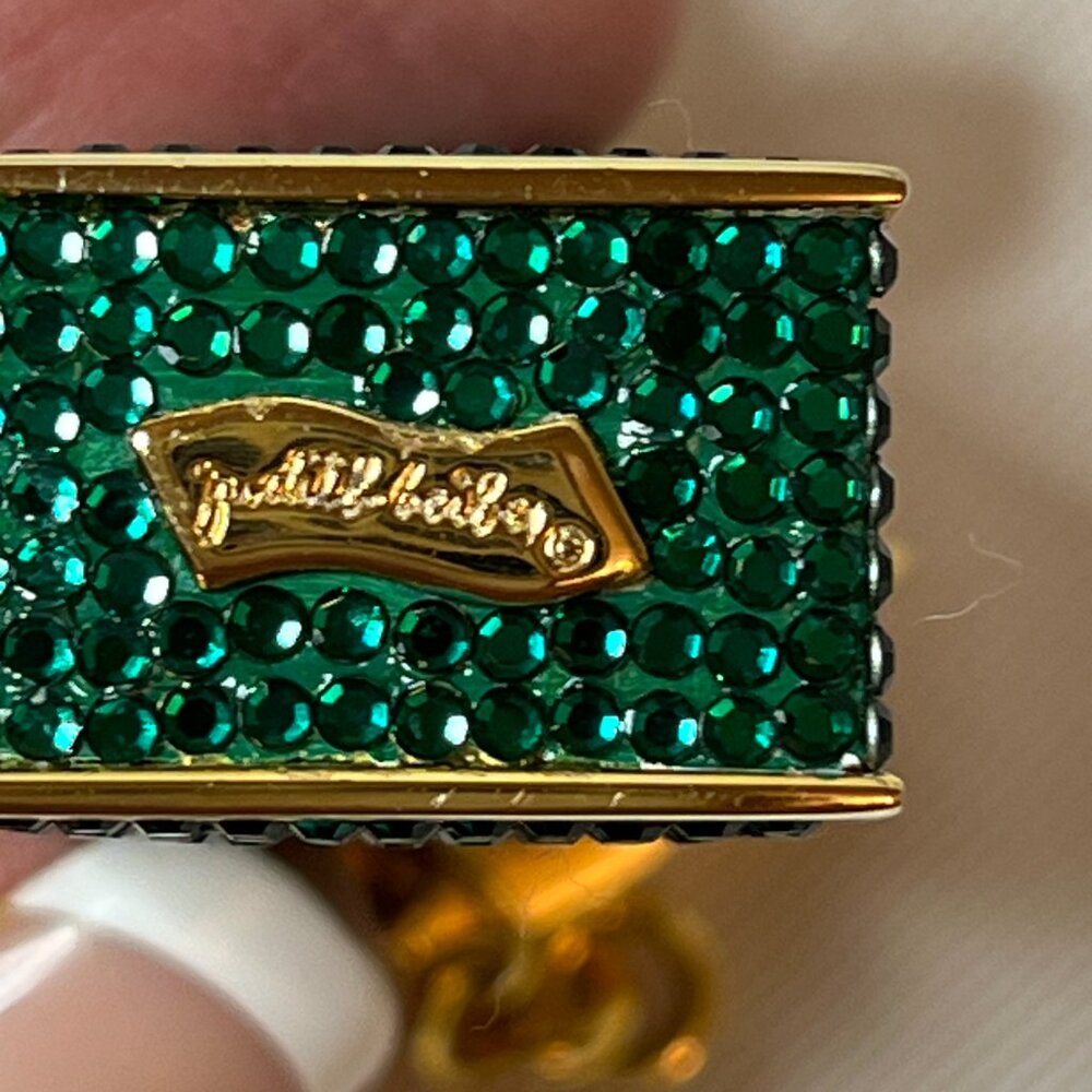 BOX & DUSTER + Judith Leiber Green Crystal Minaudière Keychain Charm - Picture 3 of 7